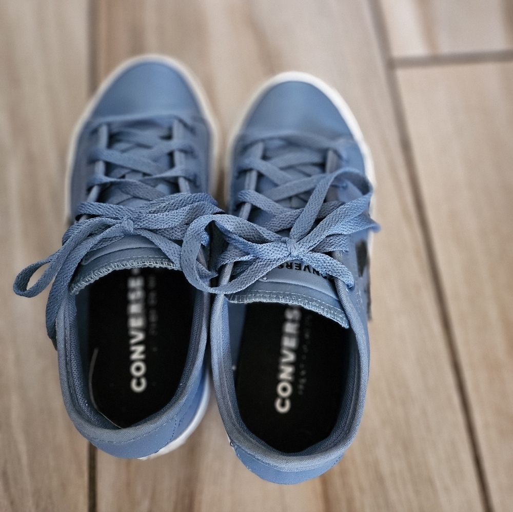 Converse Star Chevron Blue Low Top Sneakers Lace Up Casual Shoes Unisex - Picture 9 of 10